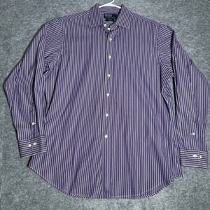 Polo Ralph Lauren Button Down Mens 16.5 34/35 (L) Curham Cotton Purple Striped